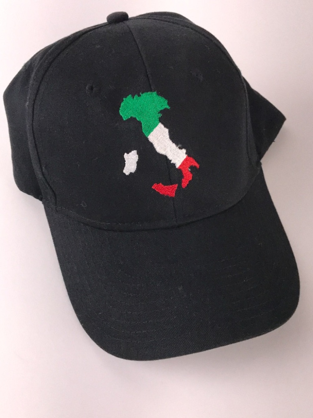 Italy country outline flag colors on black hat